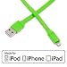 Aduro - Apple Certified / MFi - USB to Lightning FLAT Charge & Sync Cable fits all Apple Devices with Lightning Connector - iPhone 5 / 5S / 5C / 6, iPad 4, iPad Mini, iPad Air, New iPod Touch and Nano (3 Feet / 0.9 Meters) (Green)