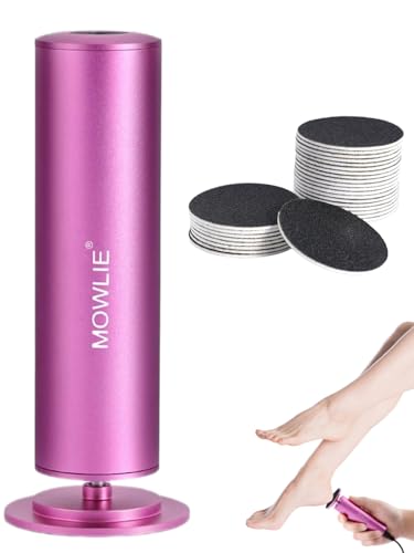 MOWLIE lima electrica pies durezas, dispositivo de pedicura con discos abrasivos, con 60 almohadillas de