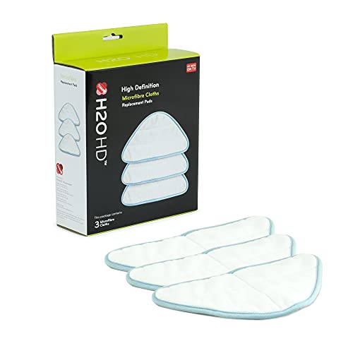 H2O HD – Juego de 3 paños de microfibra de repuesto para limpiador a vapor H2O HD – Perfecto para pisos, alfombras, tapicerías y más
