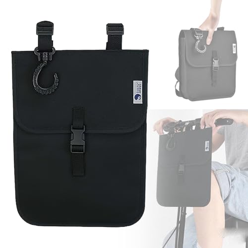 EDWERD Knee Walker Carrying Bag with Hook, Universal Foot Recovery Scooter Handlebar Pouch Storage Tote for Knee Scooter, Rollator, Bike, 12.6" L x 9.5" W (B)