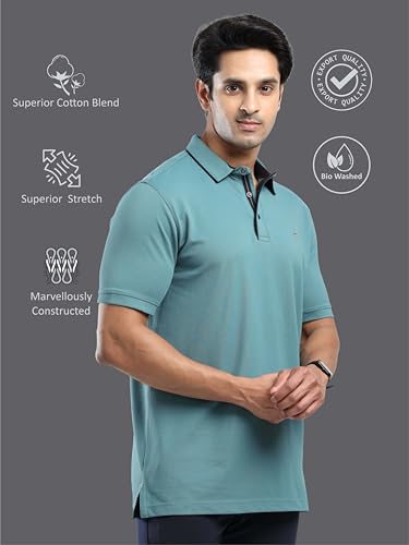 Image of STELLERS Men's Premium Softberry Pique Polo T-Shirt | Feather Touch Feel |Regular Fit| Odour Resistant| Anti-Static| Wrinkle Free | Quick Dry | Stretchable | Lightweight | Sweat-Proof