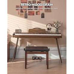 STRICH Piano numérique 88 touches, clavier lesté à action marteau, deux haut-parleurs de 25 W, clavier de piano électrique pleine taille, prend en charge la connexion USB-MIDI/sans fil, SDP-300S - Les Beatles, Paul McCartney, John Lennon, RIngo Starr, George Harrison STRICH Piano numérique 88 touches, clavier lesté à action marteau, deux haut-parleurs de 25 W, clavier de piano électrique pleine taille, prend en charge la connexion USB-MIDI/sans fil, SDP-300S – Image 2