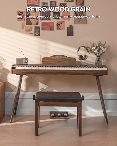 STRICH Piano numérique 88 touches, clavier lesté à action marteau, deux haut-parleurs de 25 W, clavier de piano électrique pleine taille, prend en charge la connexion USB-MIDI/sans fil, SDP-300S - Les Beatles, Paul McCartney, John Lennon, RIngo Starr, George Harrison STRICH Piano numérique 88 touches, clavier lesté à action marteau, deux haut-parleurs de 25 W, clavier de piano électrique pleine taille, prend en charge la connexion USB-MIDI/sans fil, SDP-300S – Image 3