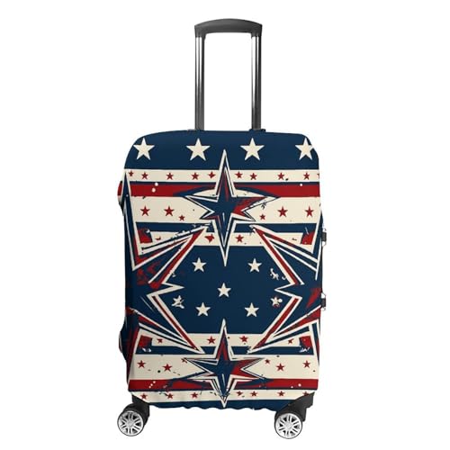 Travel Luggage Cover Elastic Suitcase Protector Anti-Scratch Washable Patriot Star Line Luggage Sleeve Tsa Approved Carry on Covers Baggage Cover Fits 18-32 Inch Luggages