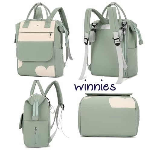 Image of Winnies Diaper Bag Backpack for Moms Multi-Functional Maternity Nappy Bags with Insulated Bottle Holders, Wide-Open Main Compartment & Multiple Pockets