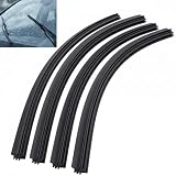 Yiwview 4PCS 28" Wiper Blade Refill, Cut-to-Fit Rubber Wiper Blade Refill Inserts, DIY Adjustable Frameless Windshield Wiper Replacement Strips, Universal for Front Rear Car Truck SUV Windshield