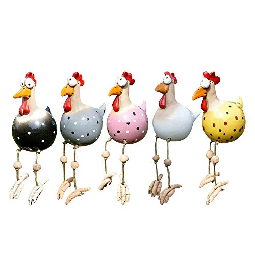 ikasus Poule Decorative Jardin,Jardin Poulet Daze Coq Résine Décoration,Jardin en Forme de Poulet,Statue de Jardin décor Coq pour la Cuisine en extérieur Intérieur,Décor de Cuisine de Coq