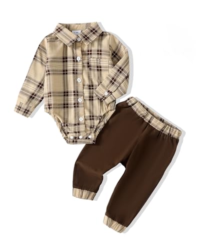 Image of Renotemy Newborn Baby Boy Clothes Outfits Infant Boy Letter Print Romper Pants Clothing Set