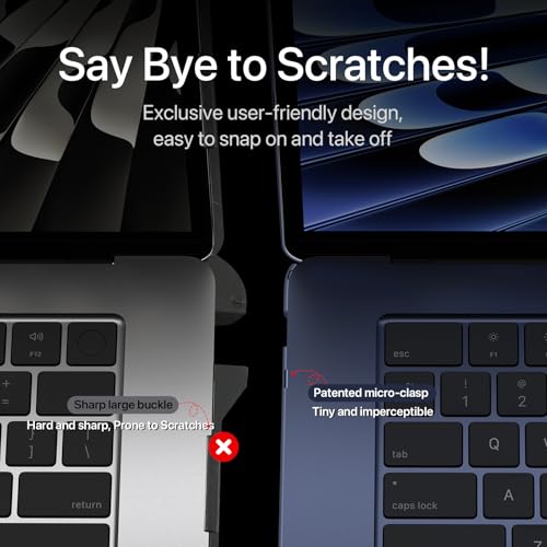 Soonjet for MacBook Air 15 inch Case | M5 M4 M3 M2 2026 2025-2023 | 100% Match Official Color | Ultra Thin Armor | Clear Hard Shell + Translucent Keyboard Cover | Frost Midnight by soonjet - Used condition - Image 8