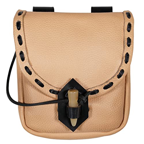 Mythrojan Bolsa de cinturón Renacimiento Accesorios de disfraz LARP Bolsa de cintura Cosplay Monedero - Natural Cover