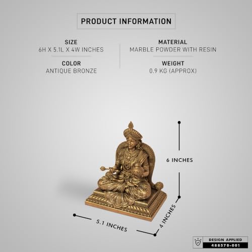 Image of SILAII Goddess Annapoorani Sculpture | 6 Inch Antique Bronze Finish | Annapurna Devi Idol for Home Temple, Pooja Room & Spiritual Decor