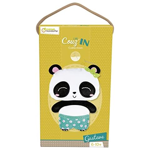 Avenue Mandarine - Ref KC110C - Little Couz'IN - Gustave the Panda - Felt Animal to Sew, Pre-Drilled Elements, Full Instructions Included, Suitable for Ages 6+ Cover
