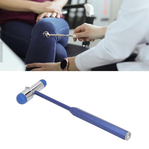 Fyearfly Neurologischer Reflexhammer, Tromner Reflexhammer aus Aluminiumlegierung,Neurologischer Reflexdiagnosehammer mit Humanisiertem Griff für Reflextests (Blau)