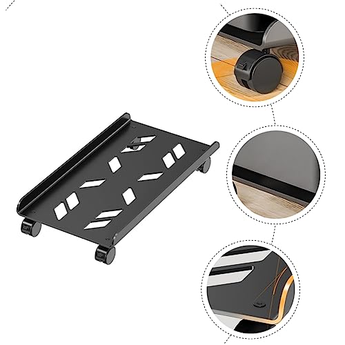Soporte móvil para CPU con ruedas de giro, soporte para torre de computadora para oficina y hogar, diseño de disipación de calor, soporte estable para servidores miniatura 3