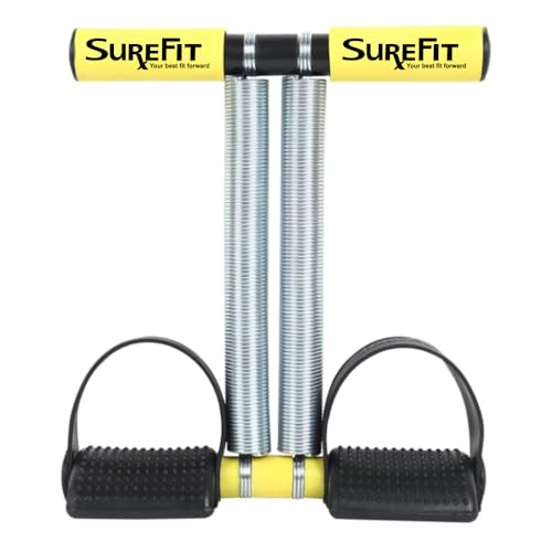 SUREFIT Tummy Trimmer Double Spring With Comfortable Foam Grip Handle | Dual Resistance Ab & Core Trainer for Men & Women | Durable Home Workout Equipment for Abs, Core Strength, and Full Body Fitness | Compact & Portable Fitness Tool 4 41bakJib6iL