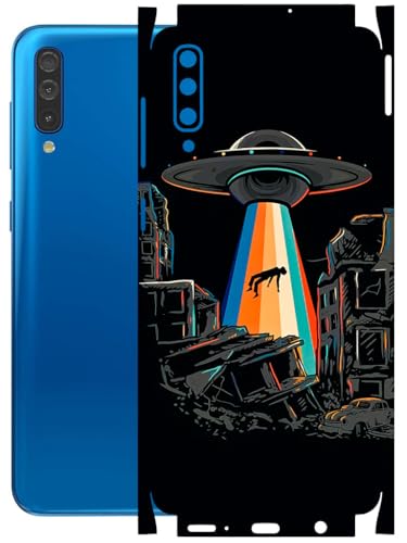 Image of AtOdds - Full Body Back Screen Guard Protector Film - Lamination Wrap Skin Sticker Compatible with Samsung Galaxy A50 | Scratchproof Matte Finish (Alien Invade)