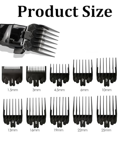 Image of 10PCS Trimmer Clips Only, Clipper and Trimmer Accessories, Professional Hair Clipper Comb Set for Home and Salon Use, Multiple Length Options for Various Hairstyles