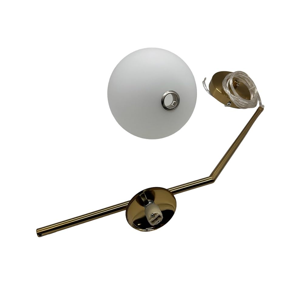 Partenopea® Lampadario a sospensione lampada moderna da soffitto con corpo in metallo color bronzo e sfera in vetro attacco per lampadina G9 (lampadina esclusa, Sfera 20 cm)