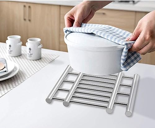 Image of Stainless Steel Adjustable Cooking Pot Coaster Kitchen Dining Table Mat Coaster Accessories Home & Kitchen (1Pcs)