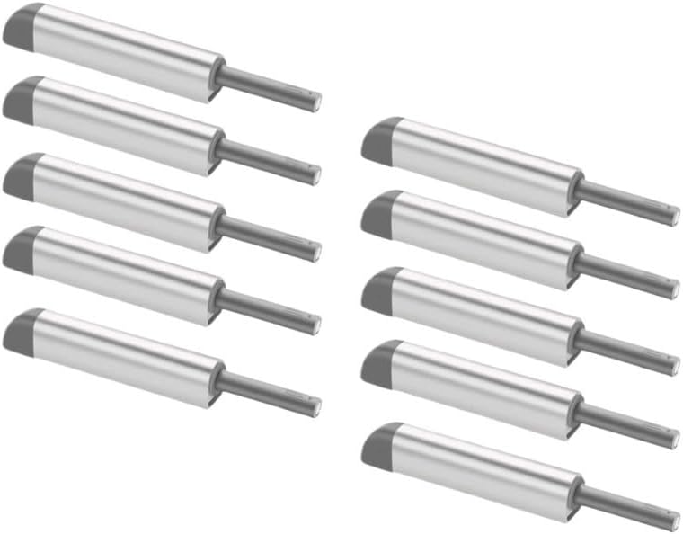 5/10 Pcs Exposed/Concealed Push to Open Door Latches Kitchen Cabinet Rebounder Quiet Soft Close Door Stop Magnetic Damper Buffer(10pcs-Silver)