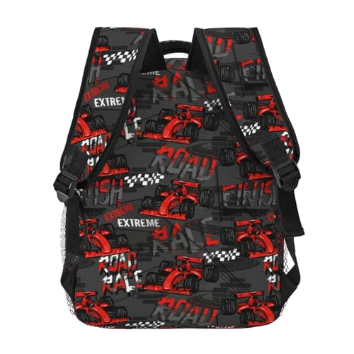 Car Racing Backpack Large Capacity Lightweight Casual Travel Sports Backpack 11.4X7.8X15.7 inch4