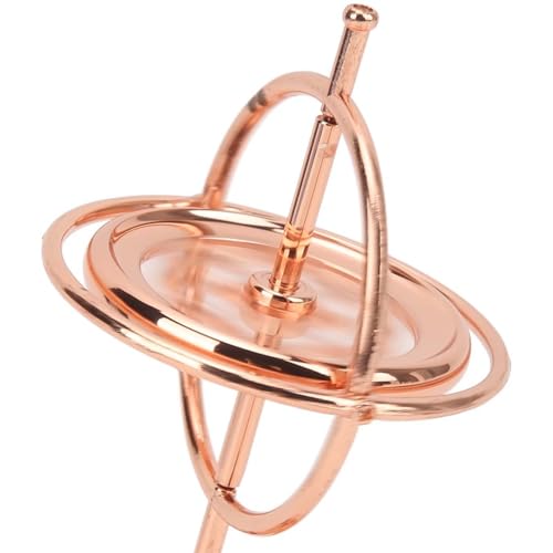 Image of Gyroscope, Premium Metal Stress Relief Gyroscope Toy, Floating Physics Toy for Adults and Kids, Desktop Gyroscopes in Rose Gold