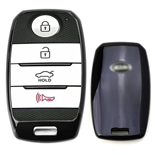 Ijdmtoy Chrome Finish Black Tpu Key Fob Protective Case Cover Compatible With Kia Optima K5 Sorento Carens Forte Sportage Soul, Etc #TOP5