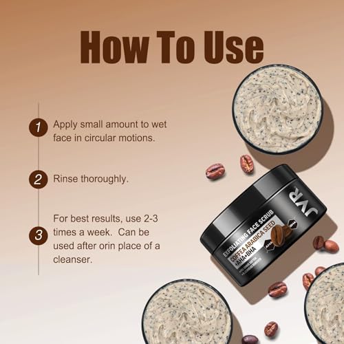 image for JVR Face Scrub for Men, Facial Scrub for Deep Exfoliating, Ingrown Hai