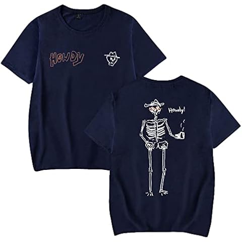 WJHYWDH Ryan Trahan Skeleton T-Shirt Merch Casual Short Sleeved T Shirt Unisex Tee (Navy,Small) Cover