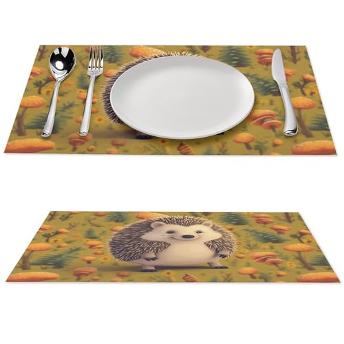 Sets de table hérisson antidérapants et imperméables pour cuisine