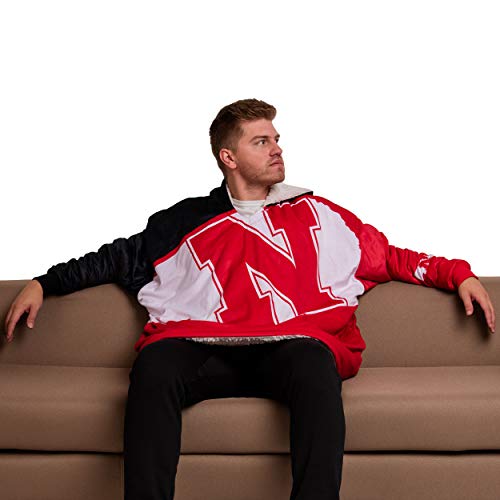 Foco NCAA Nebraska Cornhuskers Unisex Reversible Oversized Sherpa Hoodie Sweatshirt Colorblock Hoodeez, One Size by FOCO - Used condition - Image 2