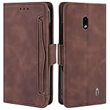 HualuBro Handyhülle für Nokia 2.2 Hülle Leder, Flip Hülle Cover Stoßfest Klapphülle Handytasche Schutzhülle für Nokia 2.2 Tasche (Braun)