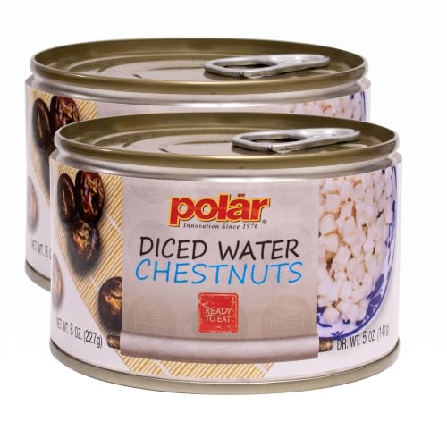 MW Polar Canned Vegetables Water Chestnuts, Diced, 8oz (Pack of 2)