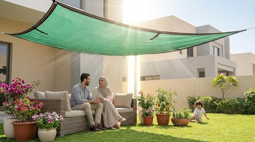 Shade Net 3m * 4m (12m²) Round Tape for Protection and Fixing Tapes - Shading 63% - Color (Green)