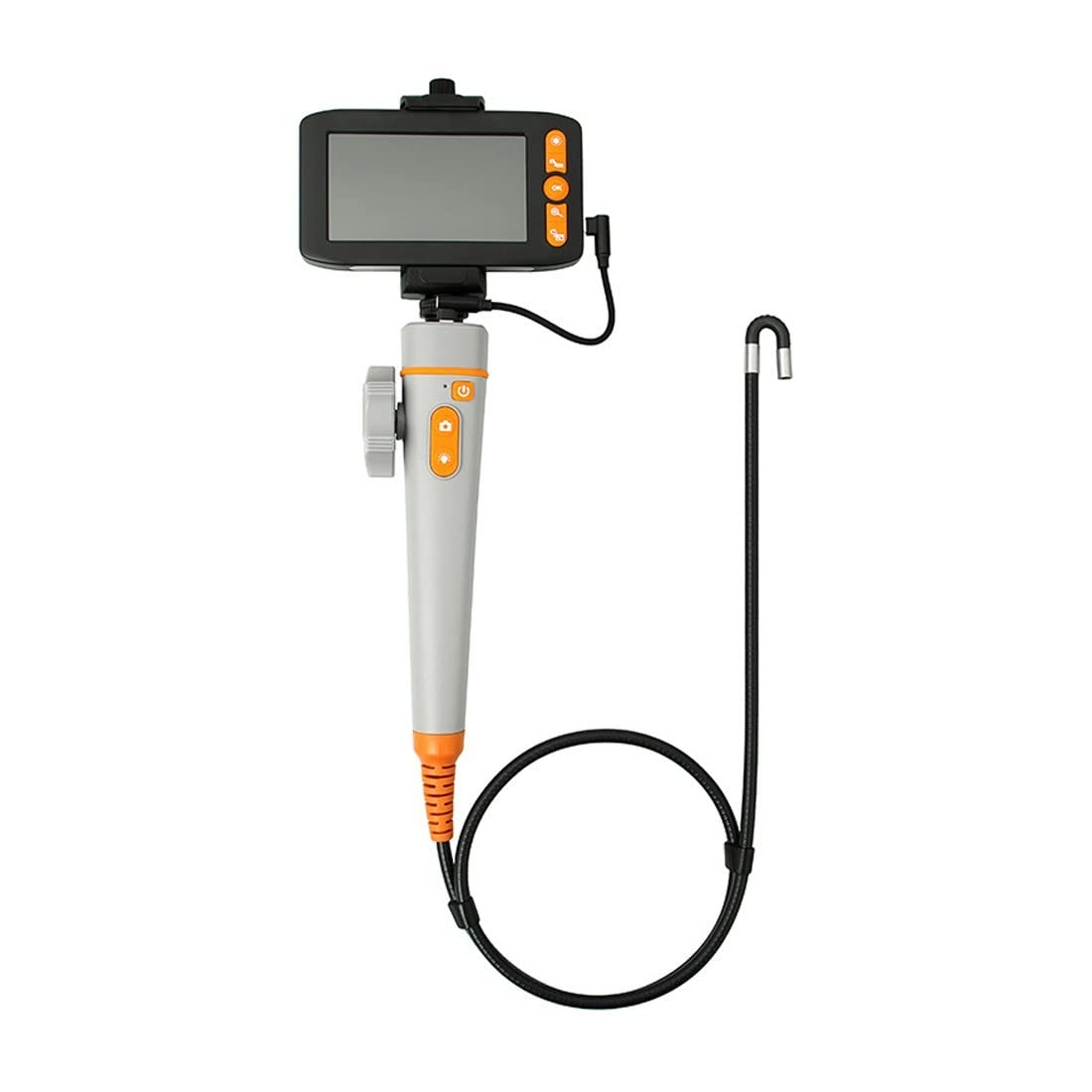 ZAIED Articulating Borescope Inspection, Bi-directional 180° Steering Industrial Wireless Endoscope, 8.5mm 1080P HD 4.3" IPS Screen, 1800mAh Battery, With LED Lights