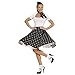 WIDMAN 50s Lady Disfraz Lunares falda y bufanda Set Adultas, Negro, Talla...
