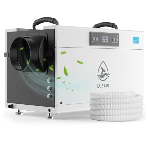 LUBAIR Commercial Dehumidifiers 145 Pint, Crawl Space Dehumidifiers for Basements,Basement Crawl Space, dehumidifiers for Large Room，Memory Starting, Crawlspace Garage Attic Whole House, Auto Defrosting，Ideal for Industrial or Whole Home and Job Sites with 5 Years Warranty