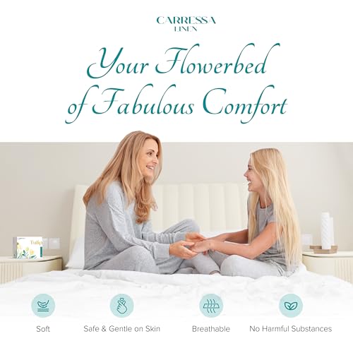 Carressa Linen California King Egyptian Cotton Sheets - 800 Series Tulips Collection Egyptian Cotton Cal King Sheets (4 PC, Burgundy), 16" Deep Pocket Sateen Weave Luxury Hotel Bed Sheet by Carressa Linen - Image 4