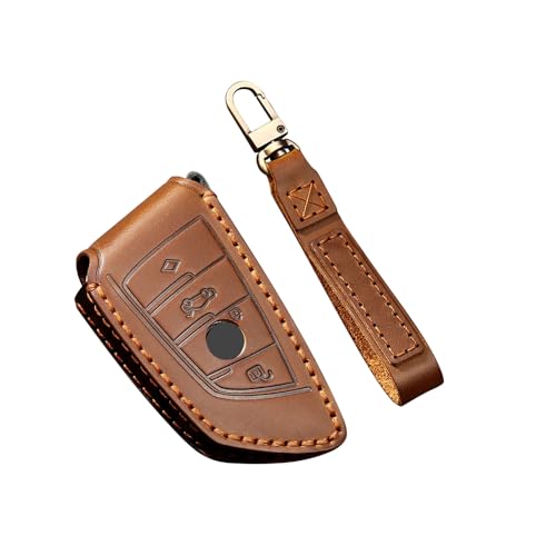 Étui de clé en cuir marron ontto pour BMW X1 X3 X5 G30