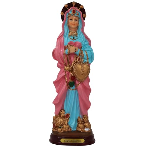 Figura Decorativa María Dolorosa en Resina de 12 pulg.