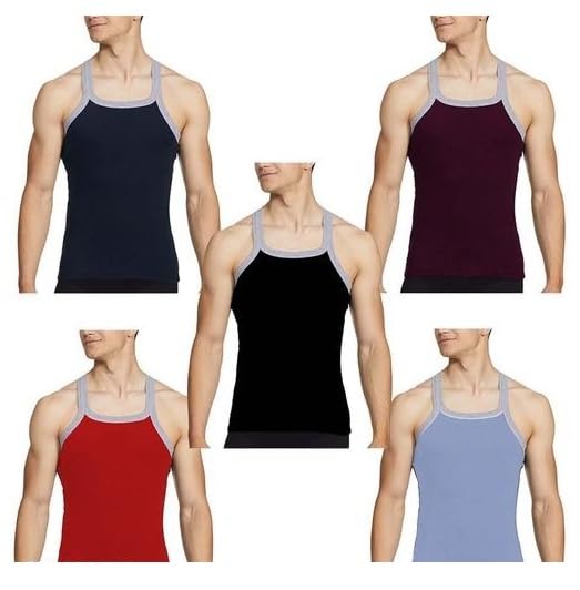 Men's Regular Fit Cotton Vest Pack of 5 Sleeveless Baniyan confertable | Gym Inner-image-29