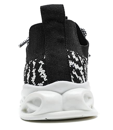DADAWEN Boys Girls Lightweight Breathable Sneakers Kids Tennis Shoes Athletic Running Shoes for Toddler/Little Kid Black and White US Size 11.5 M Little Kid