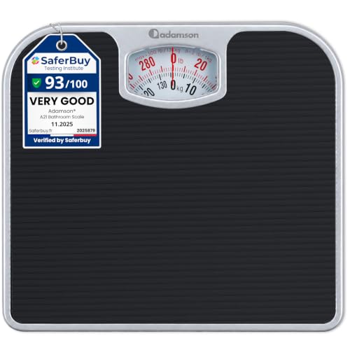 A21 Analog Bathroom Scale, Anti-Skid Surface, Large Numbers, Up to 300 lb