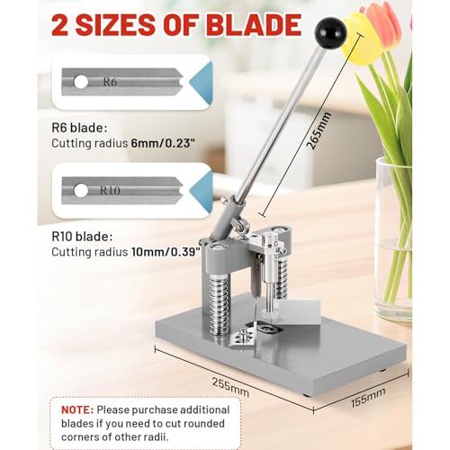 Maszyna do cięcia narożników do papieru, tworzywa sztucznego, metalu - zawiera matryce R6 mm i R10 mm, maksymalna grubość cięcia 30 mm