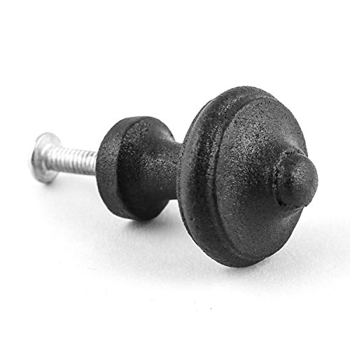 Renovators Supply Manufacturing Cabinet Knob Black Wrought Iron 1 in. Round Drawer Hardware Single Knob