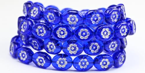 Outlet 10 Grams Two Bell Beads, 14 x 11 mm, Transparent Blue Silver Lined (30080-54201), Glass, Czech Republic
