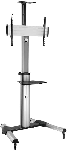 Brateck Bracket 37-70-Inch Height Adjustable AV Trolley Stand, 2.07 Meter Height, Black/Silver