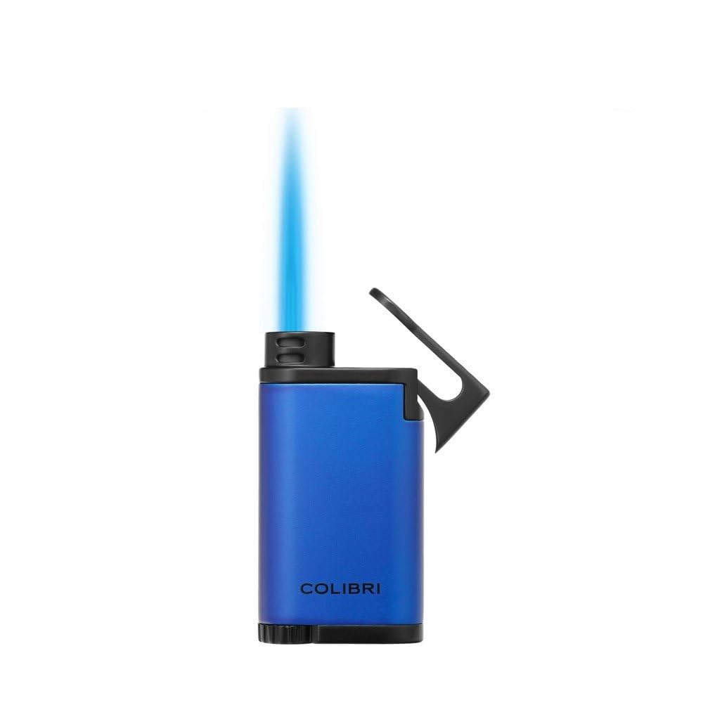 Accendino Antivento Colibri Belmont a Fiamma Singola - Ricaricabile Funziona Con Gas Butano (non Incluso) - Grande Rotella per la Regolazione Fiamma - Finestra Per Livello Gas - Confezione Regalo