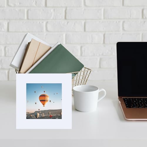 Image of JCJMY 3x3 Picture Frame White for Tabletop, 3 x 3 Square Photo Frame with Shatter Resistant Plexiglass, Sturdy 3 by 3 Poster Frame, White