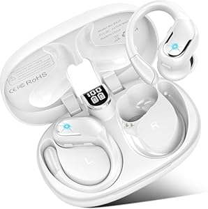 Rulefiss Bluetooth Kopfhörer Sport, 75Std Kopfhörer Kabellos Bluetooth 5.4, 2026 HiFi Stereo Tiefer Bass Wireless Earbud, IP7 Wasserdicht in Ear Ohrhörer mit Ohrhaken
